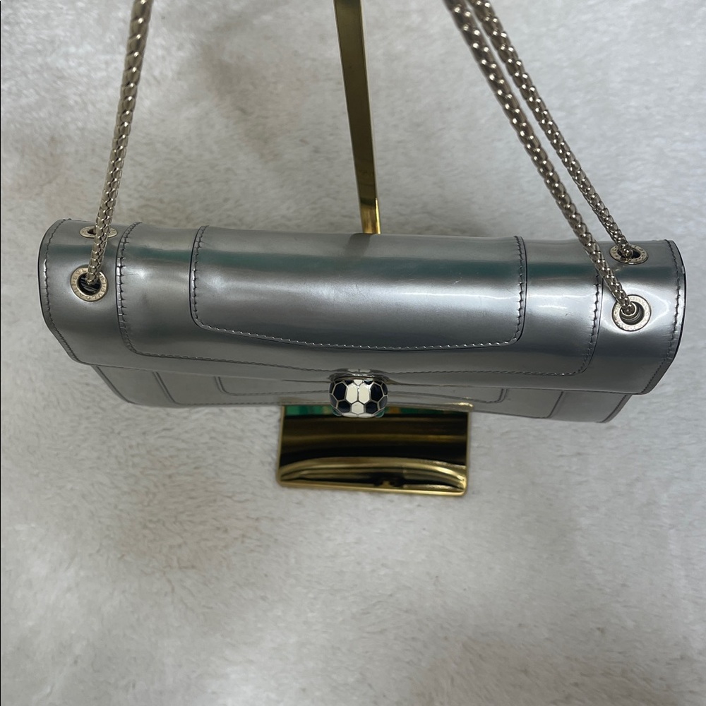 Bulgari Silver Patent Leather Serpenti Shoulder/Crossbody Perfectly Imperfect - Picture 5 of 16